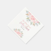 PixDezines Watercolor Pink Roses Baby Shower Invit Serviette (Ecke)