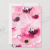 PixDezines Watercolor Pink Roses Kinderdusche Einladung (Rückseite)