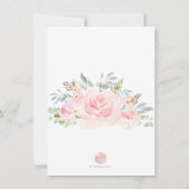 PixDezines Watercolor Pink Roses Kinderdusche Einladung (Rückseite)