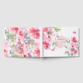 PixDezines Watercolor Red Ombre Rose Bat Mitzvah Gästebuch (Voll)