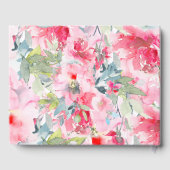 PixDezines Watercolor Red Ombre Rose Bat Mitzvah Gästebuch (Rückseite)