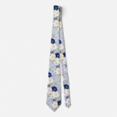 PixDezines Watercolor Roses Navy Blue Cream Krawatte (Vorderseite)