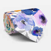 PixDezines Watercolor Sommer Florals Krawatte (Gerollt)