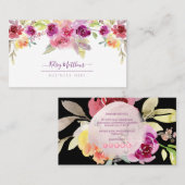 PixDezines Watercolor Sommer-Rose Visitenkarte (Vorne/Hinten)