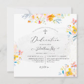 PixDezines Watercolor Sommerfrische Rose Dedicatio Einladung (Vorderseite)