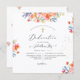 PixDezines Watercolor Sommerfrische Rose Dedicatio Einladung