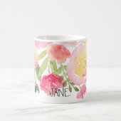 PixDezines Watercolor Spring, Peonies Bouquet Kaffeetasse (Mittel)