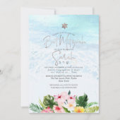 PixDezines Watercolor Strandbad Mitzvah Einladung (Vorderseite)