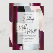 PixDezines Watercolor Swatches Dahlia Red Blush Einladung (Vorne/Hinten)