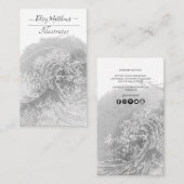 PixDezines Watercolor The Great Wave, Hokusai Visitenkarte (Vorne/Hinten)