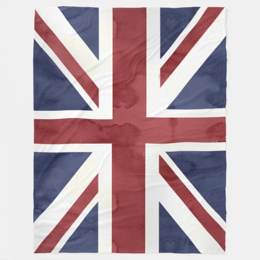 PixDezines Watercolor Union Jack Fleecedecke (Vorderseite)