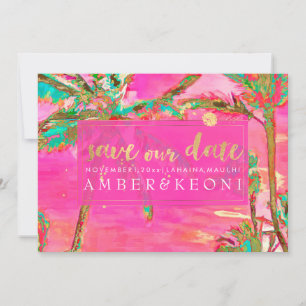 PixDezines Watercolor Vintag Hawaii/Save the Date Save The Date