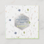 PixDezines Watercolor Wilde Blume Honeycomb Quadratische Visitenkarte (Rückseite)