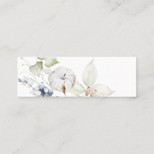 PixDezines Watercolor Winter Botanische UAWG Mini Visitenkarte (Rückseite)