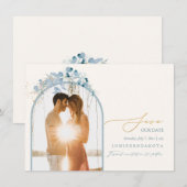 PixDezines Watercolor Winter Eukalyptus Wreath Save The Date (Vorne/Hinten)