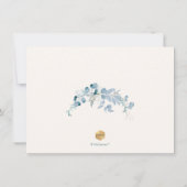 PixDezines Watercolor Winter Eukalyptus Wreath Save The Date (Rückseite)