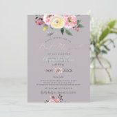 PixDezines Watercolor Winter Rose Bat Mitzvah Einladung (Stehend Vorderseite)