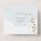 PixDezines Watercolor Winter Wiesen Blume All In One Einladung (Rückseite)