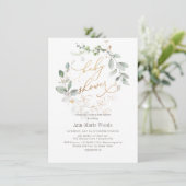 PixDezines Watercolor Wreath Baby Shower Einladung (Stehend Vorderseite)