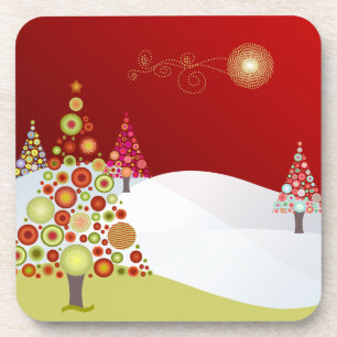 PixDezines Weihnachtsbäume Untersetzer