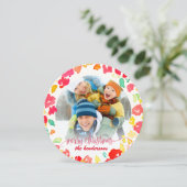 PixDezines Weihnachtsfarbe/Foto Feiertagskarte (Stehend Vorderseite)