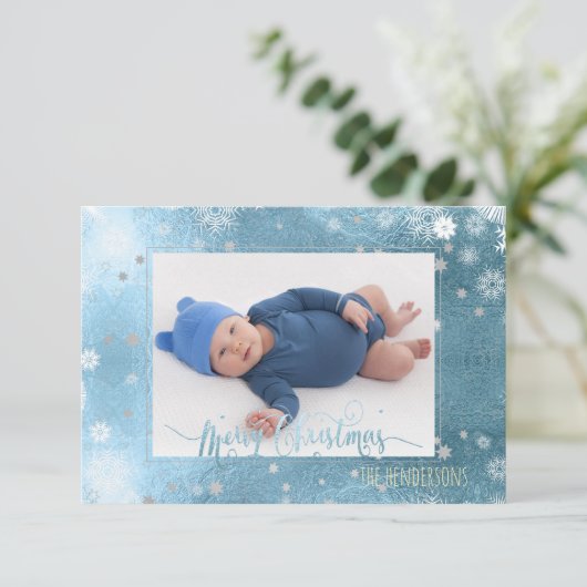 PixDezines Weihnachtsfeiertag Foto/Kalligrafie Einladung (Stehend Vorderseite)