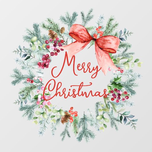 PixDezines Weihnachtskranz Fensteraufkleber (Blatt)