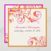 PixDezines Weinbau Wirbel|Korallen+Fuschia|DIY Far Einladung (Vorne/Hinten)