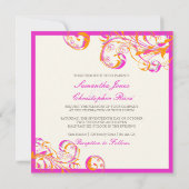 PixDezines Weinbau Wirbel|Korallen+Fuschia|DIY Far Einladung (Rückseite)