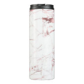 PixDezines WEISSE MARBLE IMITAT ROSE GOLD VEINS Thermosbecher (Rückseite)