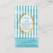 PixDezines, weiße Streifen/Aqua-Wasserfarbe Visitenkarte (Rückseite)