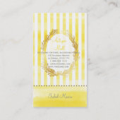 PixDezines, weiße Streifen/Citron, digitale Wasser Visitenkarte (Rückseite)