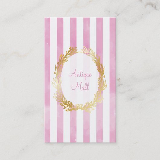 PixDezines, weiße Streifen/rosa Wasserfarbe Visitenkarte (Vorderseite)