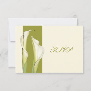 PixDezines, weißer Calla-Hintergrund RSVP Karte