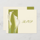 PixDezines, weißer Calla-Hintergrund RSVP Karte (Vorne/Hinten)