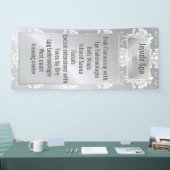 PixDezines Weißer Damaskus + Silbertone Banner (Messe)