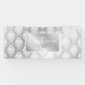 PixDezines Weißer Damaskus + Silbertone Banner (Horizontal)