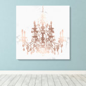 PixDezines Weißer Marmor Imitate Rose Gold Kronleu Leinwanddruck (Insitu (Holzboden))