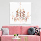 PixDezines Weißer Marmor Imitate Rose Gold Kronleu Leinwanddruck (Insitu (Wohnzimmer))