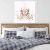 PixDezines Weißer Marmor Imitate Rose Gold Kronleu Leinwanddruck (Insitu (Schlafzimmer))