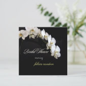 PixDezines Weißer Orchids Brautparty Einladung (Stehend Vorderseite)