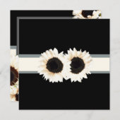 PixDezines weißes Sonnenblumen/Tageslicht Hintergr Einladung (Vorne/Hinten)