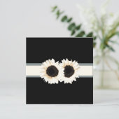 PixDezines weißes Sonnenblumen/Tageslicht Hintergr Einladung (Stehend Vorderseite)