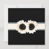 PixDezines weißes Sonnenblumen/Tageslicht Hintergr Einladung (Vorderseite)