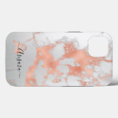PixDezines Weißmarmor+Imitate Rose Gold Case-Mate iPhone Hülle (Rückseite (Horizontal))