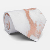 PixDezines Weißmarmor+Imitate Rose Gold Veins Neck Krawatte (Gerollt)