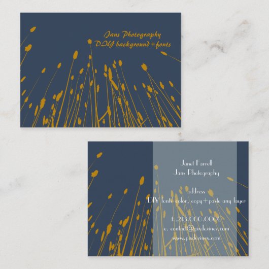 PixDezines Weizengras/goldener Riegel/DIY-Hintergr Visitenkarte (Vorne/Hinten)