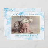 PixDezines Welcome Baby Boy, Imitate Foil+Marmor Ankündigungspostkarte (Vorne/Hinten)