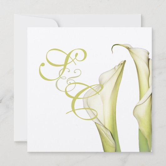 PixDezines WHITE CALLA LILILILILILIES INVITES/DIY Einladung (Vorderseite)