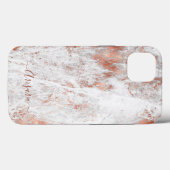 PixDezines White Marble+Faux Rose Gold Case-Mate i Case-Mate iPhone Hülle (Rückseite (Horizontal))
